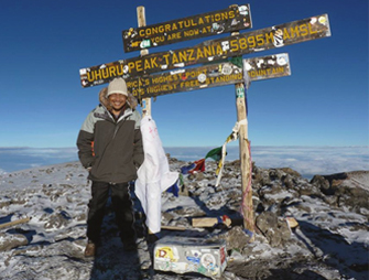 Perspective top of mountain